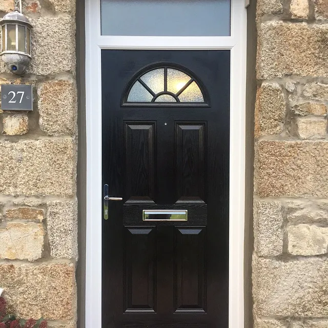 Black Door with Arch Window